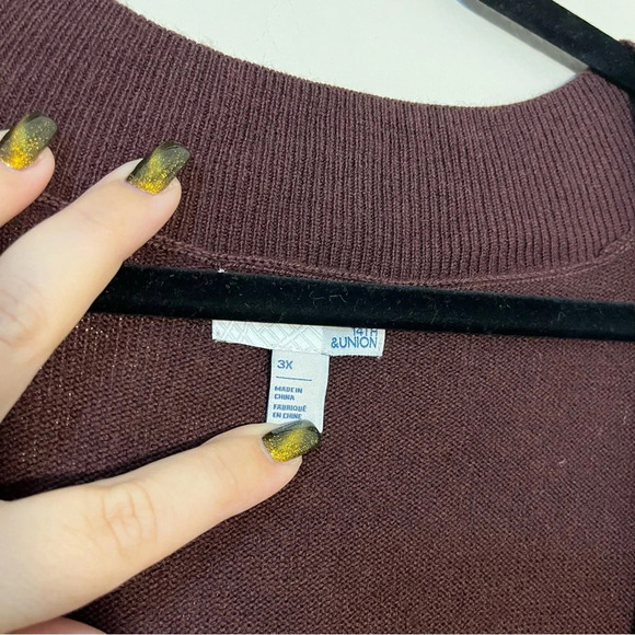 14th and Union NWT for Nordstrom two way sweater Plus size 3x Dark Red/Purple - Picture 5 of 11